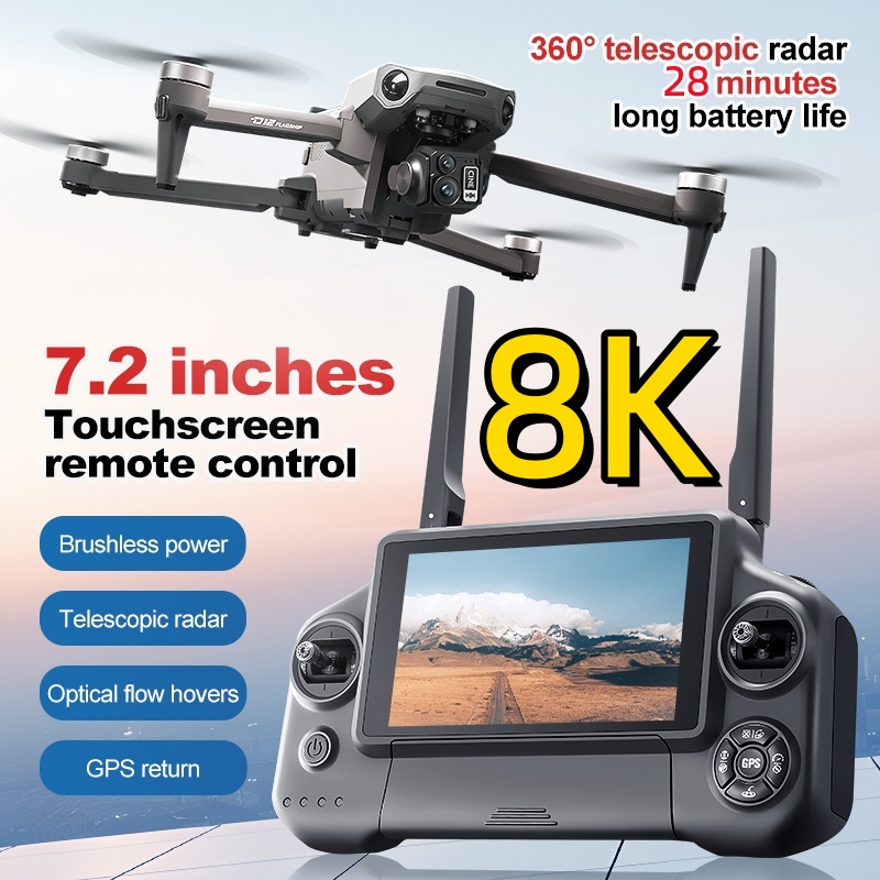 8K 3 Axis Gimbal Brushless 7.2 - огляд і ціна Drone Camera 4K