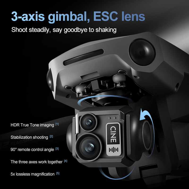 8K 3 Axis Gimbal Brushless 7.2 - огляд і ціна Drone Camera 4K