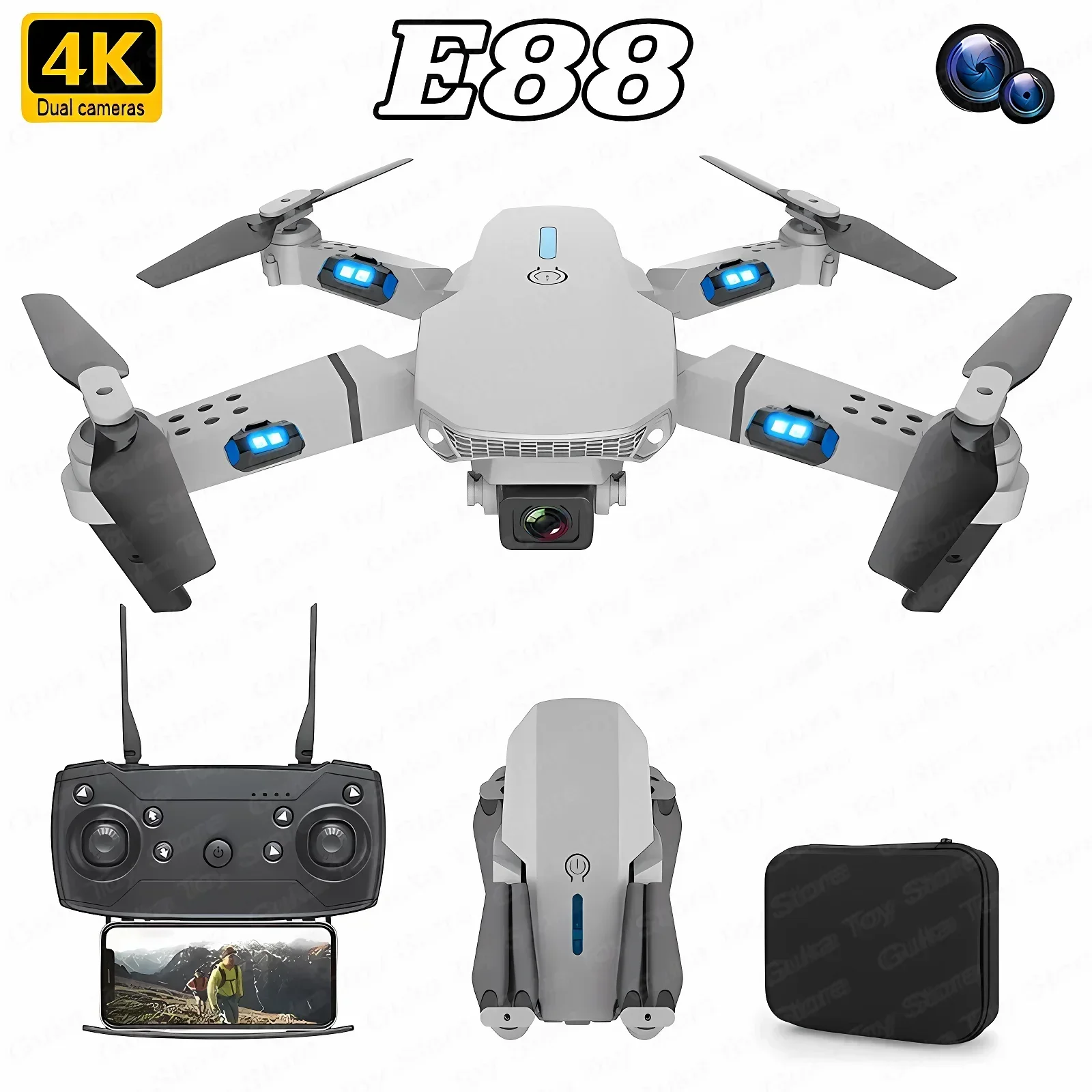E88 Pro WIFI FPV Drone Wide An - огляд і ціна Drone Camera 4K